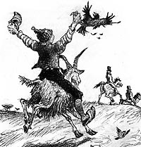 Svend Otto tegner en klassisk situation fra eventyret med sin særlige præcision i detaljen og lune i hele udtrykket.&nbsp;© Svend Otto S.